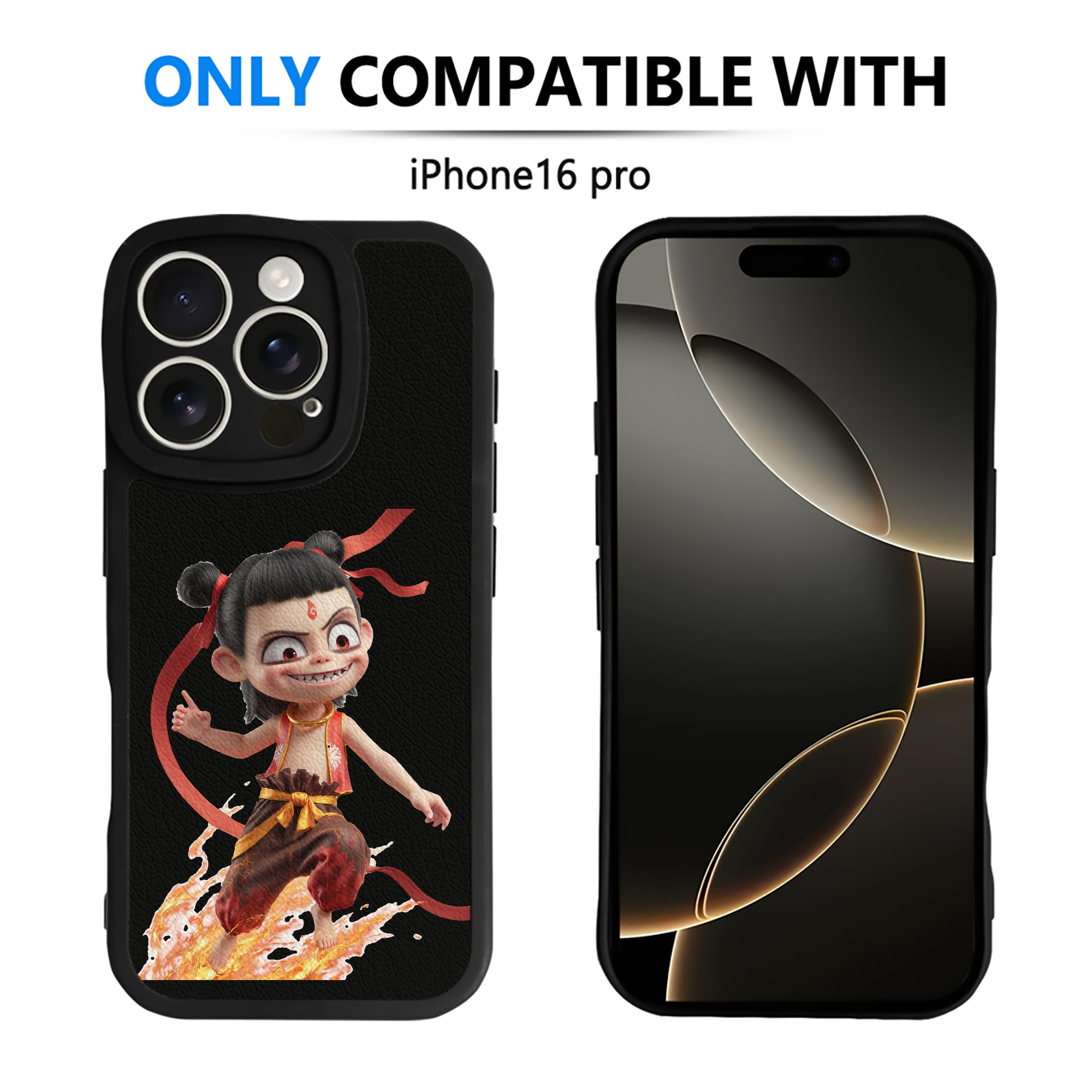 （画像用） Ne Zha 2 ナタ 魔童の大暴れ 【iPhone 16シリーズ対応】シリコンスマホケース（レザー調） 材質：シリコン